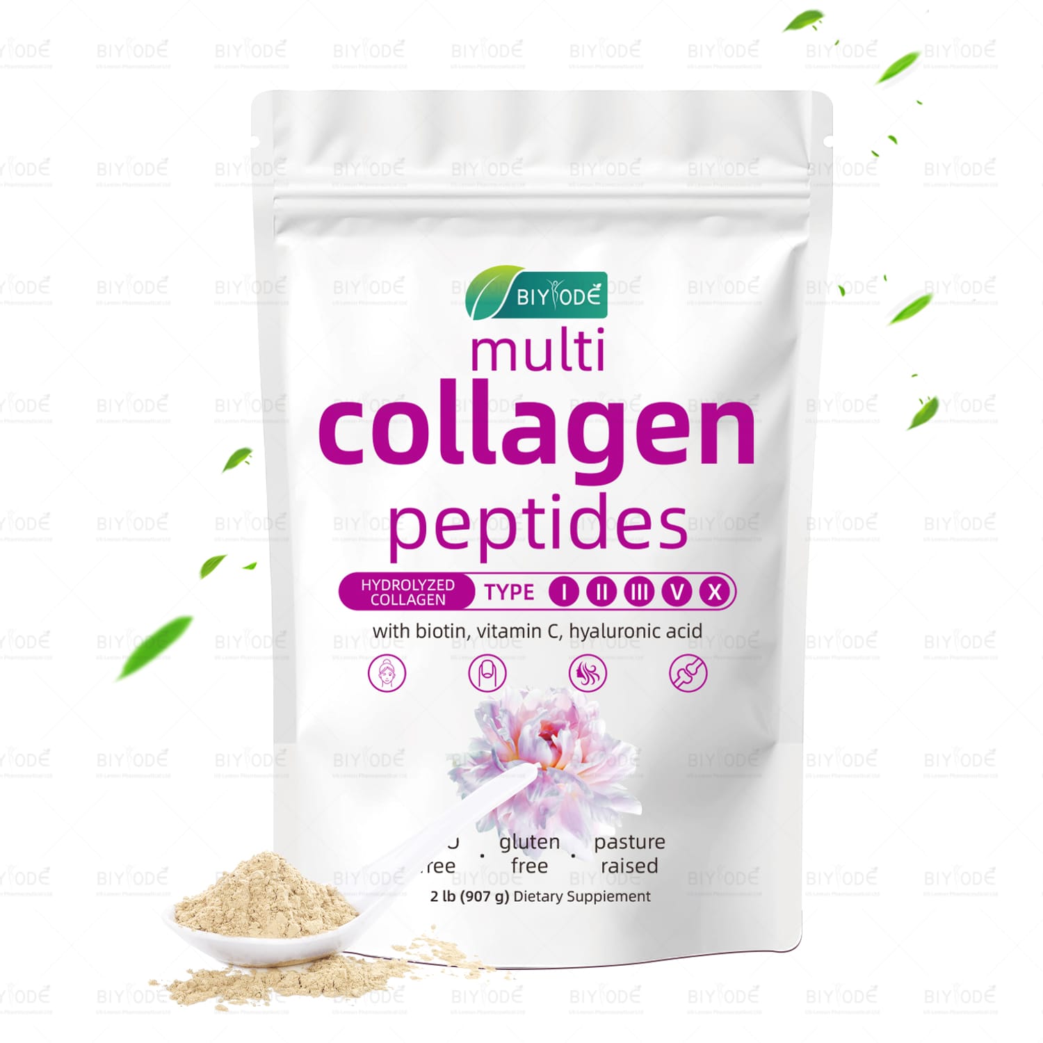 Collagen supplement with hyaluronic acid and biotin